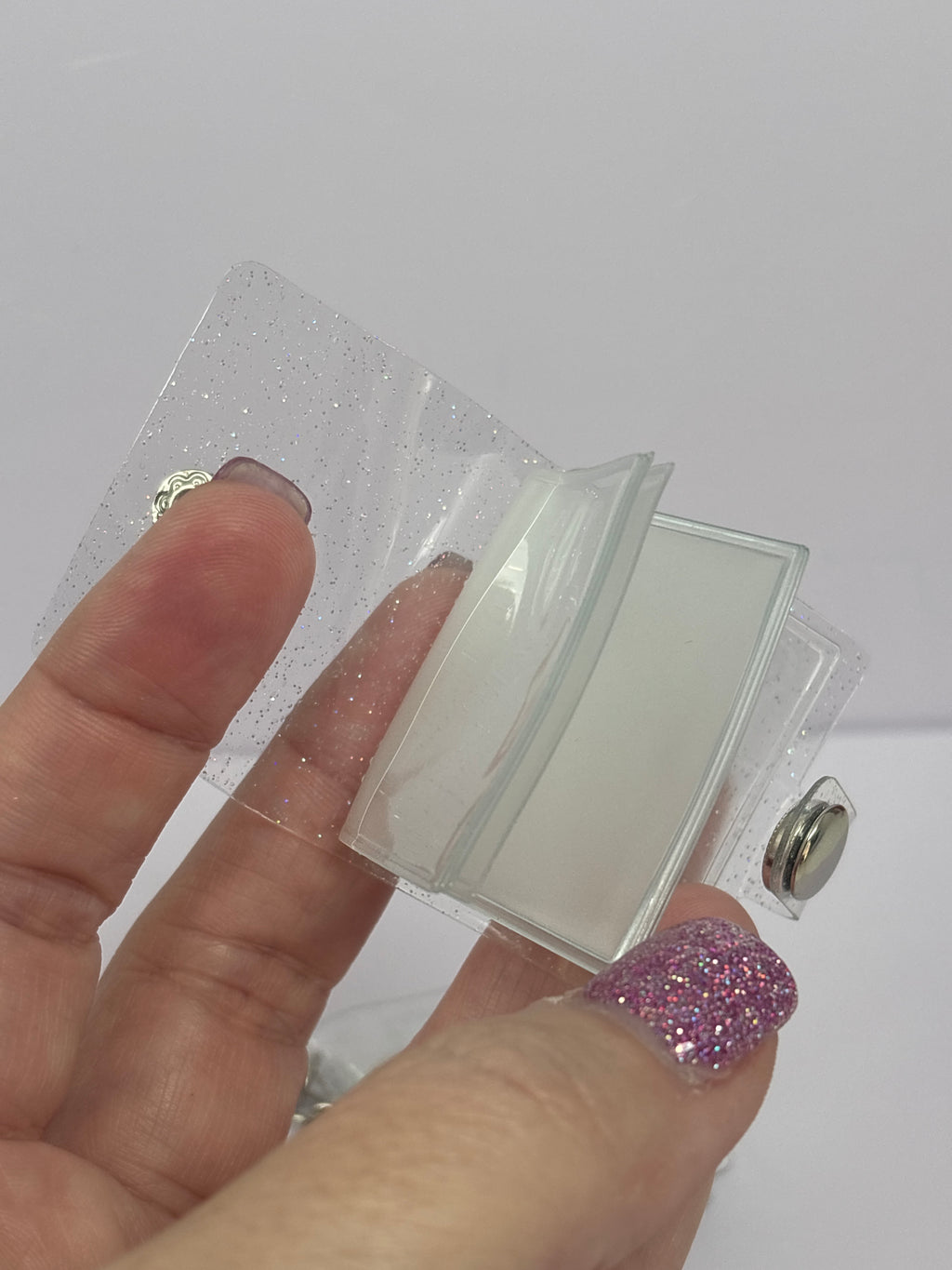 Mini Photo Album Keychain – Clear Sparkle