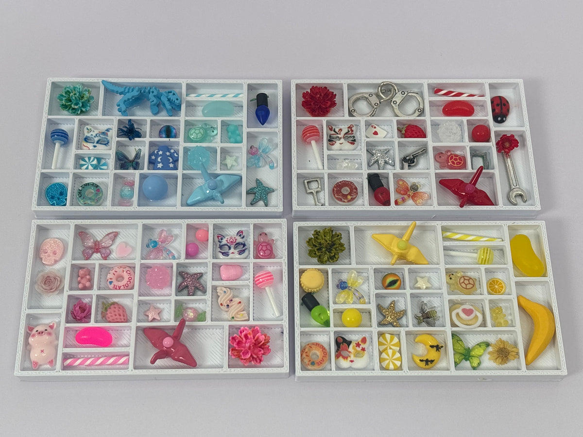 Miniature Trinket Shelf with Mini Trinkets & Magnet – White