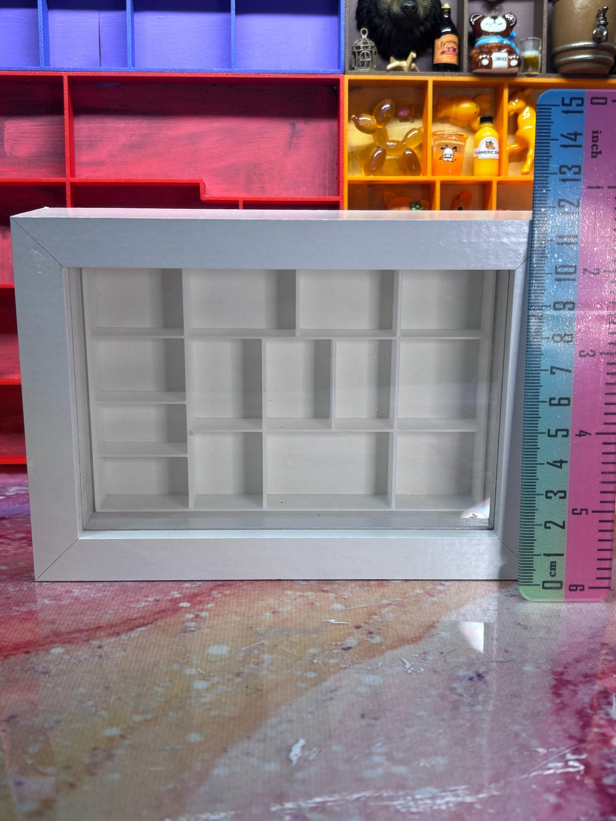 3D Printed Trinket Shelf – 17cm x 12cm White Frame – Choose Your Insert Colour