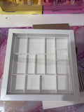 3D Printed Trinket Shelf – 22 cm x 22 cm White Frame – Choose Your Insert Colour
