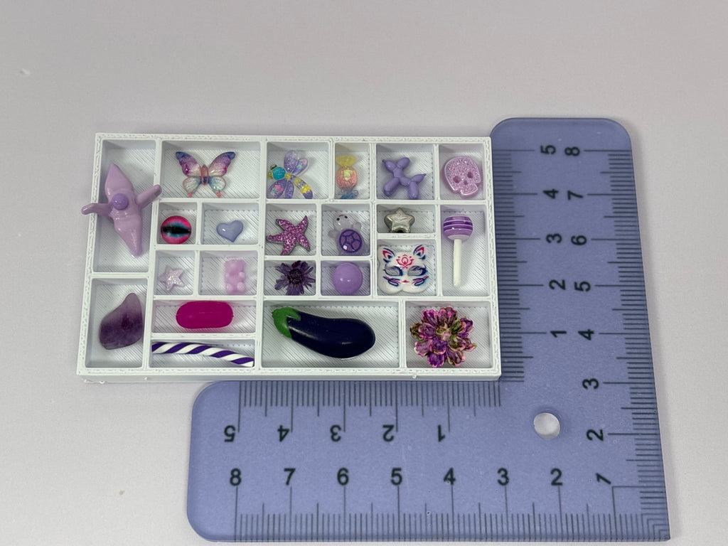 Miniature Trinket Shelf with Mini Trinkets & Magnet – White