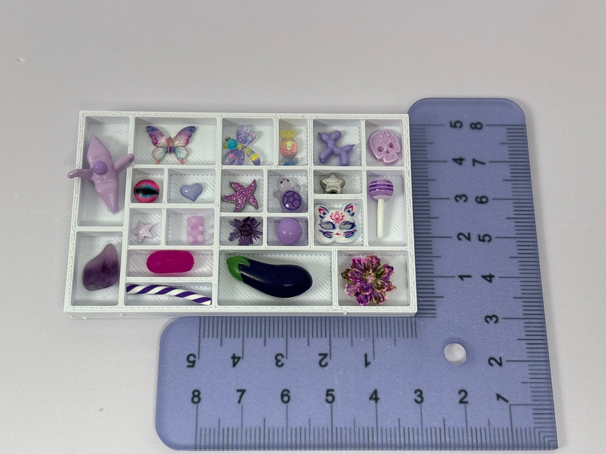 Miniature Trinket Shelf with Mini Trinkets & Magnet – White