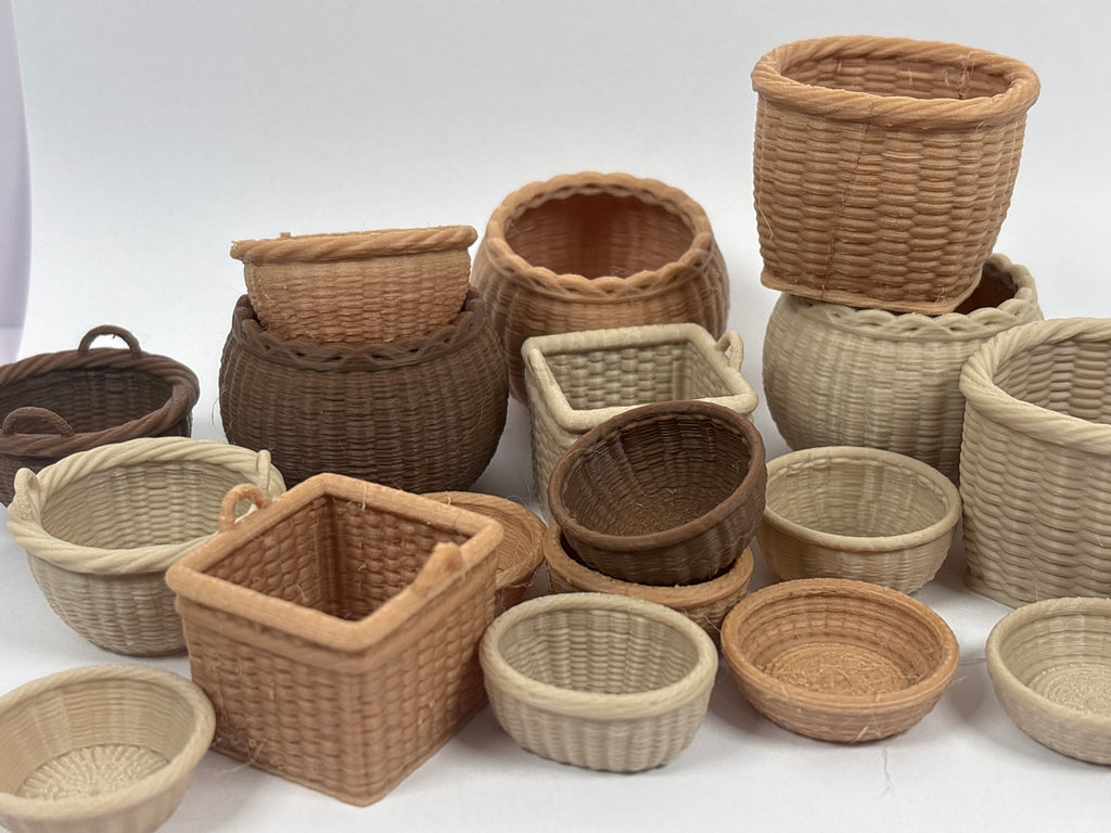 3D Printed Miniature Baskets – Small, Medium or Large