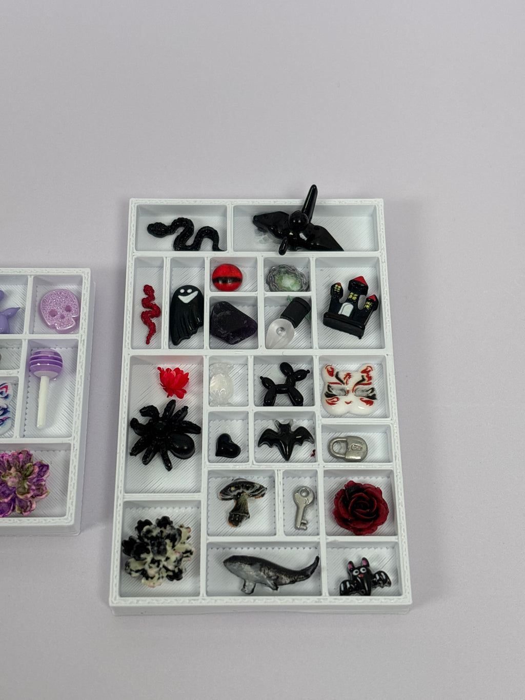 Miniature Trinket Shelf with Mini Trinkets & Magnet – White