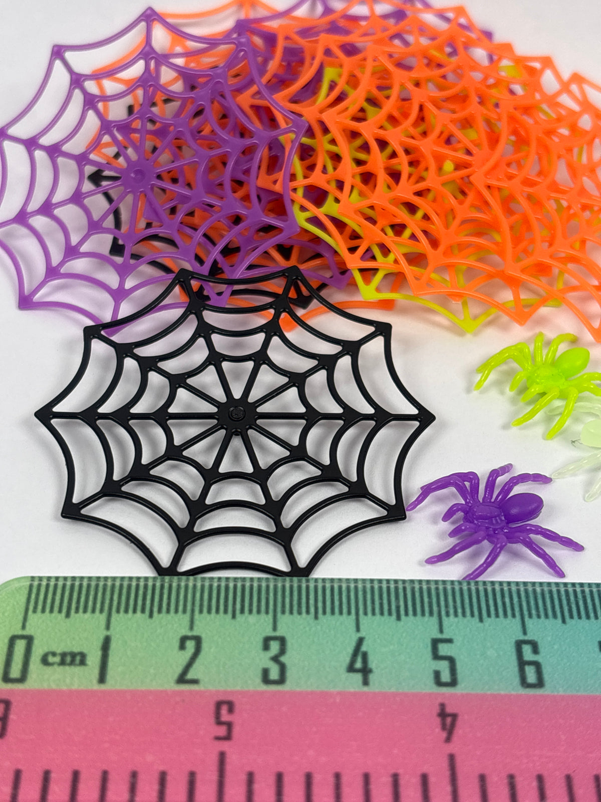 Miniature Spider Web & Spider – Random Colours