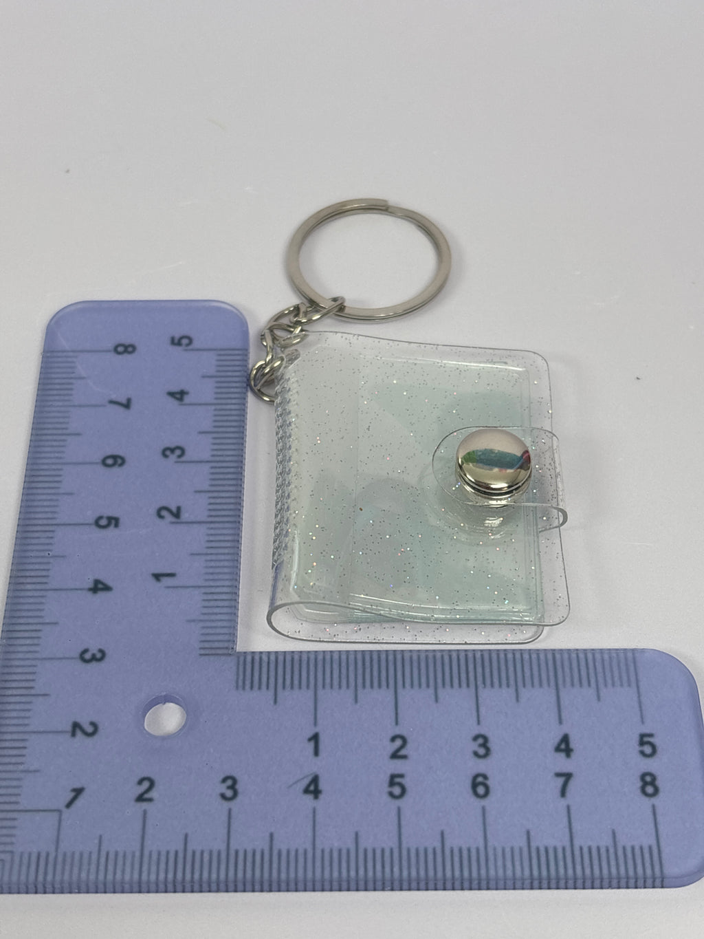 Mini Photo Album Keychain – Clear Sparkle