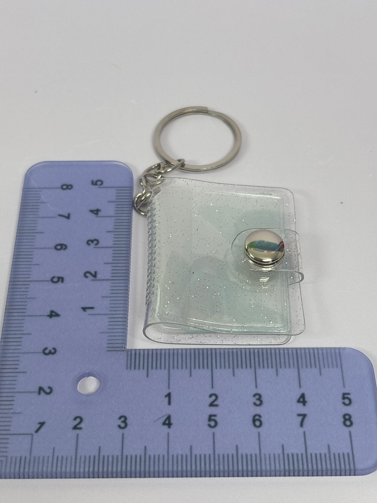 Mini Photo Album Keychain – Clear Sparkle