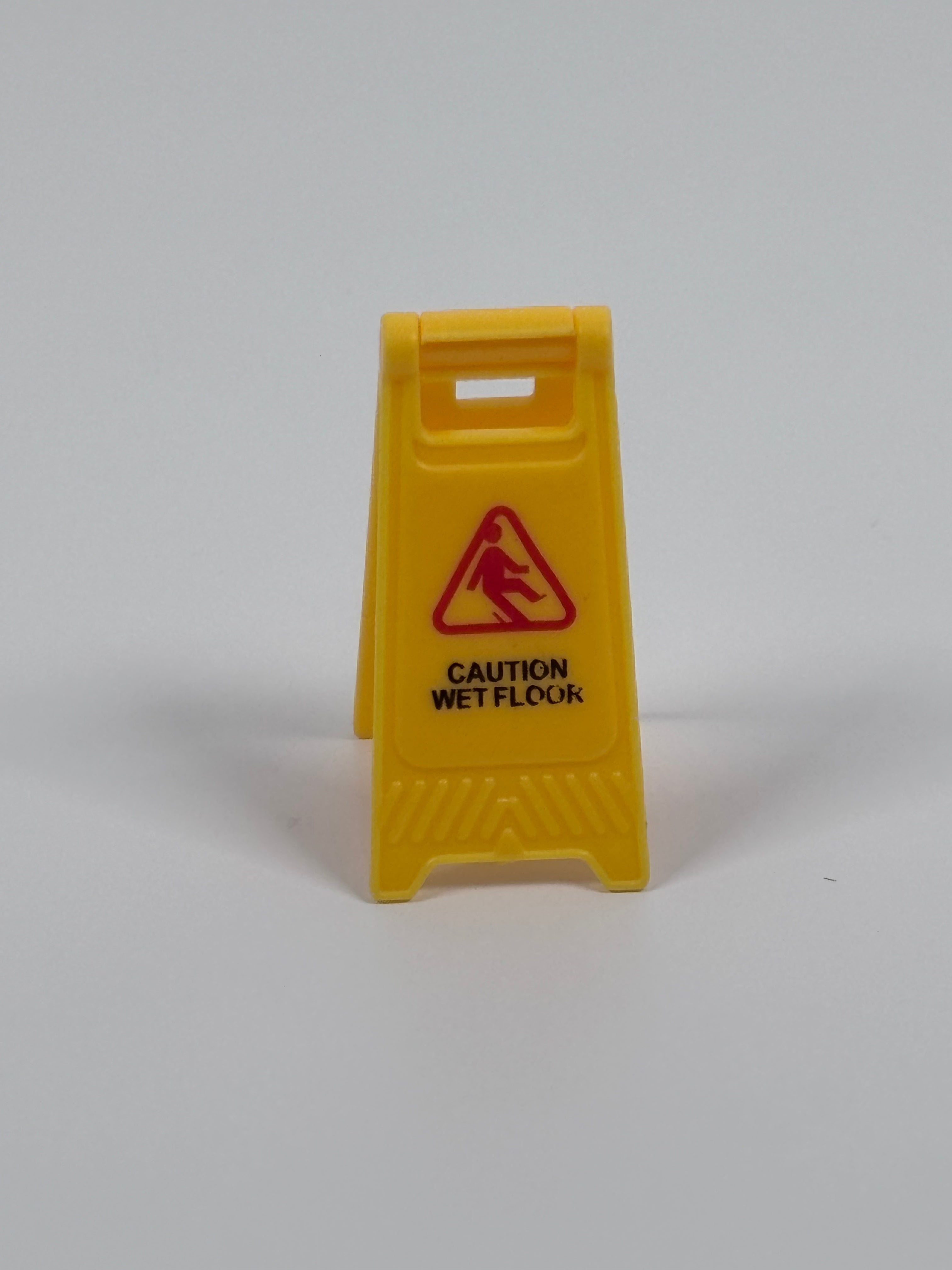 Miniature Caution Wet Floor Sign – Tiny Folding Safety Sign
