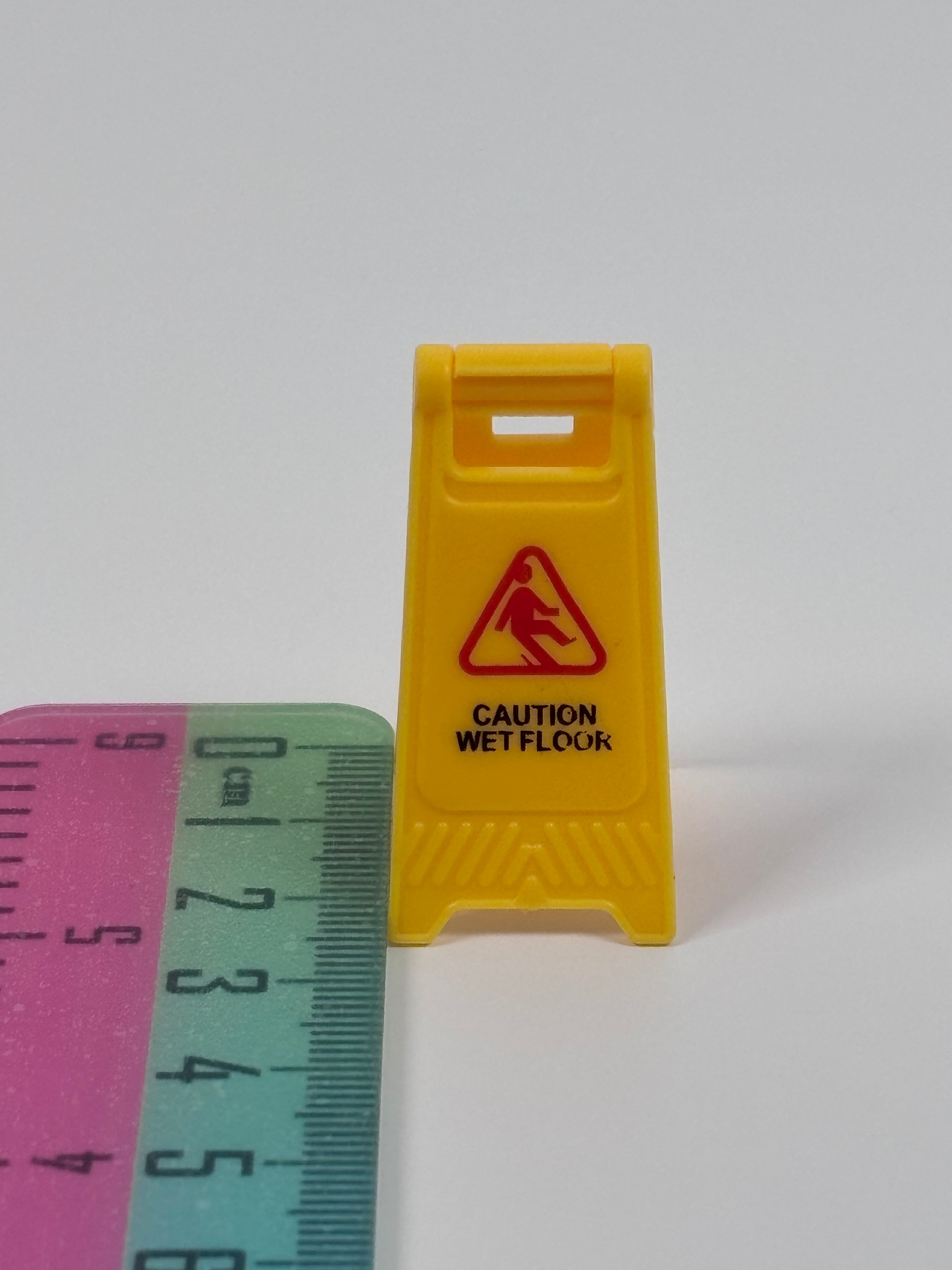 Miniature Caution Wet Floor Sign – Tiny Folding Safety Sign