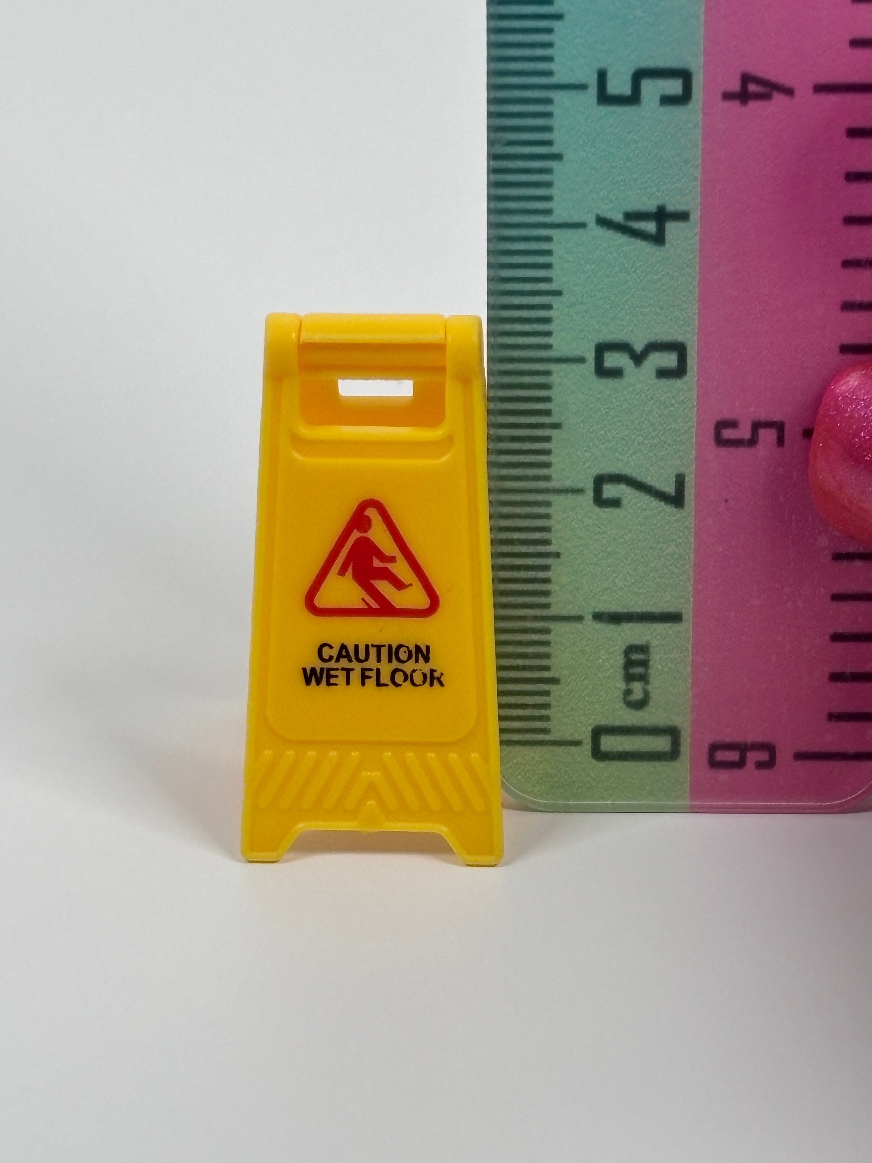 Miniature Caution Wet Floor Sign – Tiny Folding Safety Sign