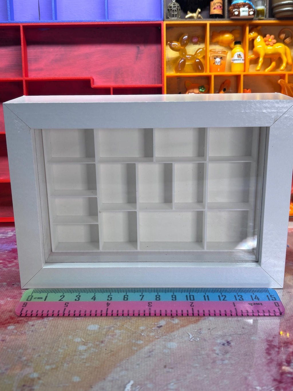 3D Printed Trinket Shelf – 17cm x 12cm White Frame – Choose Your Insert Colour